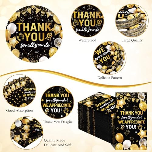 Funnymoom 400 Pcs We Appreciate You Party Supplies for 50 Guests - Image 3