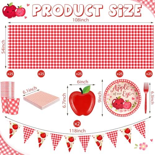 128 Pcs Apple of Our Eye Baby Shower Party Decoration Supplies - Image 2