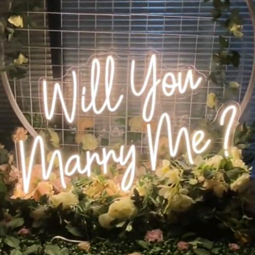 Will You Marry Me Neon Sign Wedding Led Light Party Decor Backdrop Wall Decor Wedding Gift For Her Neon ArtSize:23x15inches - Image 4