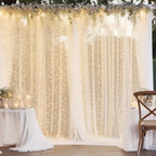 20×10ft White Tulle Backdrop Curtain with Lights String for Parties, Sheer Photo Backdrop Curtains for Wedding Ceremony Birthday Party Bridal Shower Decoration - Image 6