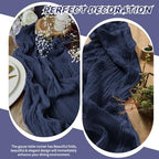 20 Pack Cheesecloth Table Runner - 17x108 Inch Navy Blue Boho Gauze Cheese Cloth Table Runners for Baby Bridal Shower Decoration Wedding Party Summer Garden Farmhouse - Image 6