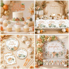 275pcs Little Pumpkin Baby Shower Decorations for Boy or Girl Fall Baby Shower Plates and Napkins Cups Backdrop Tablecloth Balloons for for A Little Pumpkin Is On The Way Baby Shower Decorations - Image 5