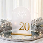 Frosted Arch Table Numbers 1-20 with Stands, Gold 3D Wedding Table Numbers - Image 5