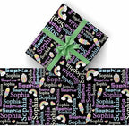 AOFUN Custom Birthday Gift Wrapping Paper - Funny Picture and Name for Friends - 3 Rolls 58" x 23" - Image 2