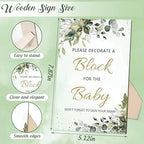 Whaline 74 Pcs Baby Shower Game Kits Watercolor Leaves Wooden Display Sign Storage Box Blank Building Blocks Colorful Markers for Birthday Party DIY Crafts Supplies - Image 2