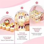 12 Count x 25 Sets Cupcake Carrier With 300 Pack Liners, Stackable Plastic Cupcake Containers Boxes Holder with Tall Dome Lid, Disposable Cupcake Storage Trays - Image 6