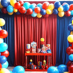20×12ft Wrinkle Free Red Backdrop Curtain for Wedding Parties,4 Panels 5×12ft Long Soft Silky Polyester Backdrop Drapes Red Photo Back Drop Curtains for Photography Stage Christmas Background Cloth - Image 6