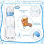 8 Sets Bottle Chug Baby Shower Games Juegos Para Plastic Baby Bottles Bibs Disposable Diapers Gender Reveal Games Baby Changing Diaper Race Game Decoration (Blue) - Image 2