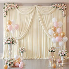 10x10ft Champagne Backdrop Curtain for Parties, Wrinkle Free Fabric Wedding Backdrop Curtain, Photo Backdrop Drapes for Birthday Party Baby Shower Bridal Shower Photography, 2 Panels 5x10FT - Image 2