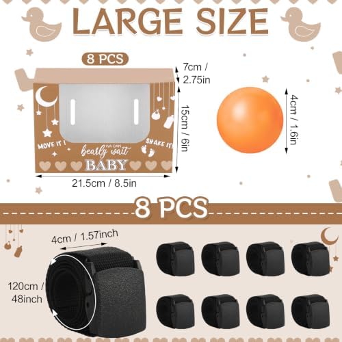 8 Sets Brown Heart Baby Shower Swing Shaking Balls Activity Set for Adults - Image 2