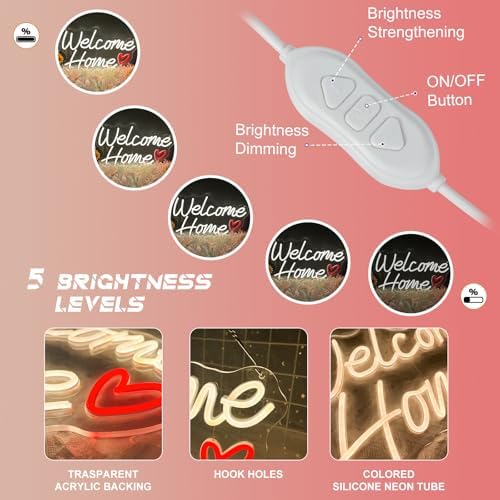 Welcome Home Neon Sign Dimmable Welcome Led Neon Signs for Wall Decor - Image 4