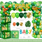 Hombae Dinosaur Baby Shower Decorations for Boy, Dino Themed Baby Shower Decorations, Rawr It’s a Boy Party Supplies Backdrop Balloon Banner Box Cake Cupcake Topper Mummy To Be Sash Green Gold - Image 3