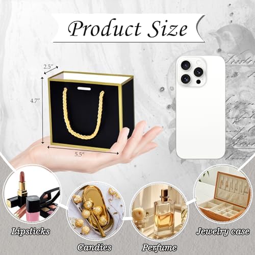 EQOREIIN 50 PCS Small Gift Bags with Handles, 5.5x 2.5x4.7 Inches Mini Bag - Image 3