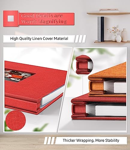 Artfeel Photo Album Self Adhesive Scrapbook Album for 3x5 4x6 5x7 8x10 Pictures,60 Pages Linen Cover with Display Window DIY Photo Book,Ideal Gifts for Family Travel Wedding Baby - Image 5
