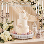 Wenqik White Metal Cake Stand 16 Inch with Cutting & Spatula - Image 6