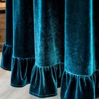 GLORY SEASON Velvet Tablecloth Luxurious Solid Round Table Cloth,Oblong Retro Farmhouse Ruffle Tablecloths Washable Table Cover for Party Wedding Baby Shower Kitchen Dinning Tabletop Decoration - Image 4