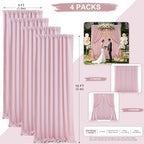Dusty Rose Backdrop Curtains 20ftx10ft Wedding Polyester Photo Drapes - Image 3