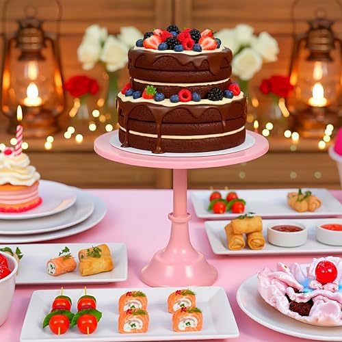 3Pcs Metal Cake Stand Set 8/10/12 Inch Pink Dessert Display Stand - Image 4