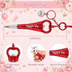 50 Set Ready to Pop Baby Shower Favors 3-in-1 Red Baby Shower Pens Bottle Openers with Cool Beer Cap Keychain for Guests Prizes Gender Reveal Soda Theme Party Decorations - Image 3