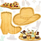 Western Birthday Party Decorations Wooden Hat Boot Charcuterie Boards Trays by Easma
