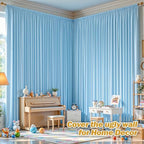 16ftx10ft Wrinkle Free Blue Backdrop Curtain - 10 Feet Photography Backdrop Drapes, Silky Polyester Back Drop Cloth for Wedding Baby Shower Balloon Arch Background - Image 4