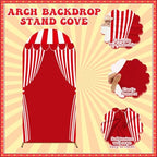 6 FT Carnival Circus Theme Arch Backdrop Cover Circus Tent Red White Stripe - Image 3