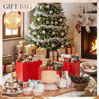 Windyun 50 Pcs Square Paper Gift Bags with Handle 10 x 10 x 10'' Large Favor Bag with DIY Thank You Tag for Wedding Christmas Bridal Shower Bridesmaid Birthday Party (Red) - Image 6