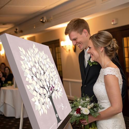 MuralMax Personalized Wedding Signing Tree Canvas Guest Book Wall Art - Image 4