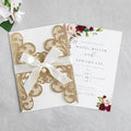 20Pcs Gold Glitter Laser Cut Wedding Invitation Cards With Envelopes by FEIYI