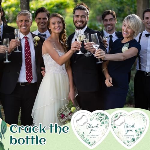 Pickmesh 50 Sets Wedding Favors Heart Magnetic Bottle Opener with Gift Box - Image 5