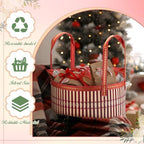Weysat 6 Set Baskets for Gifts Empty Bulk, Large Woven Bamboo Gift Basket Kit with Handles, Bow, Wrap Bag to Fill for Raffle Thanksgiving Day Wedding Birthdays Party Wrapping (Red) - Image 4
