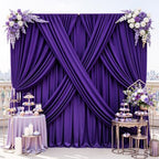 10x14ft Deep Purple Backdrop Curtains for Wedding Party, 2 Panels 14 ft Long Back Drop Cloth, Wrinkle-Free Polyester Drapes for Birthday, Baby Shower, Stage Photography Background by Gogoparti