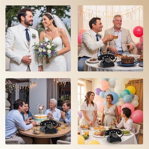 Audio Guest Book Wedding Phone,Audio Guestbook Phone Vintage Style Audio Message Voicemail for Graduation Retirement Party Birthdays Baby Shower Special Occasions (Black) - Image 7