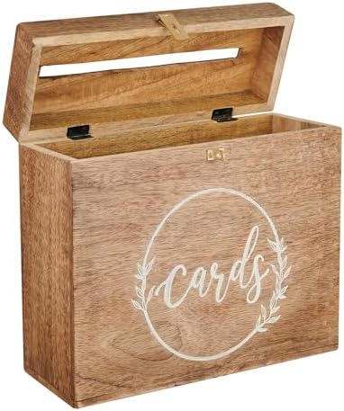 Wooden Wedding Card Box with Lock and Card Slot for Reception, Party W1 - Image 7