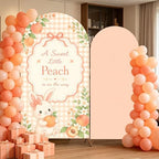 2PCS Peach Baby Shower Arch Backdrop Cover 6ft 7.2ft - Image 3
