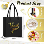 Honoson 60 Pcs Mini Thank You Gift Bag with Handle Bulk,Black - Image 2