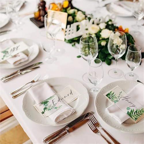 100PCS Clear Acrylic Rectangle Table Seating Cards for Wedding Party Decor - Image 5