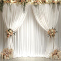 20ft x 10ft Ivory Backdrop Curtains for Parties Weddings, Wrinkle Free Silky Polyester Fabric Photo Backdrop Drapes, 4 Panels 5X 10 ft Cream Backgrounds Cloth for Birthday Baby Shower Photography by Nobed+HHT
