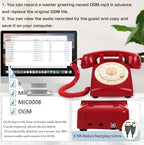 Audio Guest Book Wedding Phone,32GB Memory Customized Audio Messages, Volume Adjustable, with Message Replay Feature, Suitable for All Kinds of Party(Red+Golden Sign) - Image 5