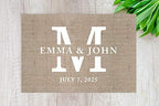 Andaz Press Custom Personalized Disposable Paper Placemats, 12 x 18 Inch, Set of 25, Rustic Burlap Monogram, Tableware, Dining, Tabletop, Table Setting for Wedding, Bridal Shower - Image 2