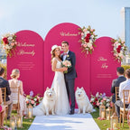Hot Pink Arch Backdrop Cover 7.2ft 6.6ft 6ft Arch Cover Set of 3 Arch Covers Stretchy Backdrop for Wedding Party Baby Shower Birthday Photography Spandex Arch Stand Covers Backdrop Curtains Decor - Image 3