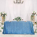 SoarDream Baby Blue Sequin Tablecloth 90"x156" Baby Shower Table Cloth by SoarDream