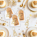 50Pack Bear Keychain Baby Shower Party Favors for Guests Diamond Bear Keychain with Organza Bags Tags for Birthday Wedding Decoration Return Gift Souvenirs - Image 7