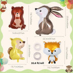 Woodland Animal Balloons, 8 Pcs Large Cute Forest Animal Foil Balloons, Deer Fox Squirrel Rabbit Balloons for Woodland Themed Party Camping Birthday Baby Shower Gender Reveal (Pack of 3) - Image 4