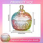 Tanlade 8 Pcs Glass Candy Jar with Lids Crystal Decorative Small Candy Dish Apothecary Jar with Lids Covered Glass Bowl Cute Jewelry Box Cookie Snack for Home Party Wedding (Colored) - Image 3