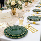 Glowserve 350 PCS Scalloped Plastic Plates Dinnerware Set for 50 guests - Image 4