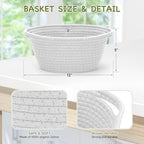 AFOROEOA 10PACK Baskets for Gifts Empty, 12"x 8"x 5" Woven Gift Baskets with Gift Bags and Bows Empty Gift Baskets for Christmas Shelf Small Storage Baskets with Handles, White - Image 3