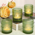 SUPMIND 24pcs Votive Candle Holders, Green Glass TeaLights Holder Bulk - Image 3