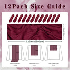 Burgundy 12 Pack Cheesecloth Table Runner 10FT Rustic Gauze Cheese Cloth Table Runner for Wedding Bridal Baby Shower Table Decor 20 x 120 Inch Long Boho Fabric Sheer Birthday Party Table Decorations - Image 2