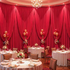 40x10FT Backdrop Curtains with Rod Pockets - Wrinkle Free Photo Stage Backdrop 8 Panels Curtains Drapes for Photography Wedding Party Baby Shower Decorations (Red) - Image 3